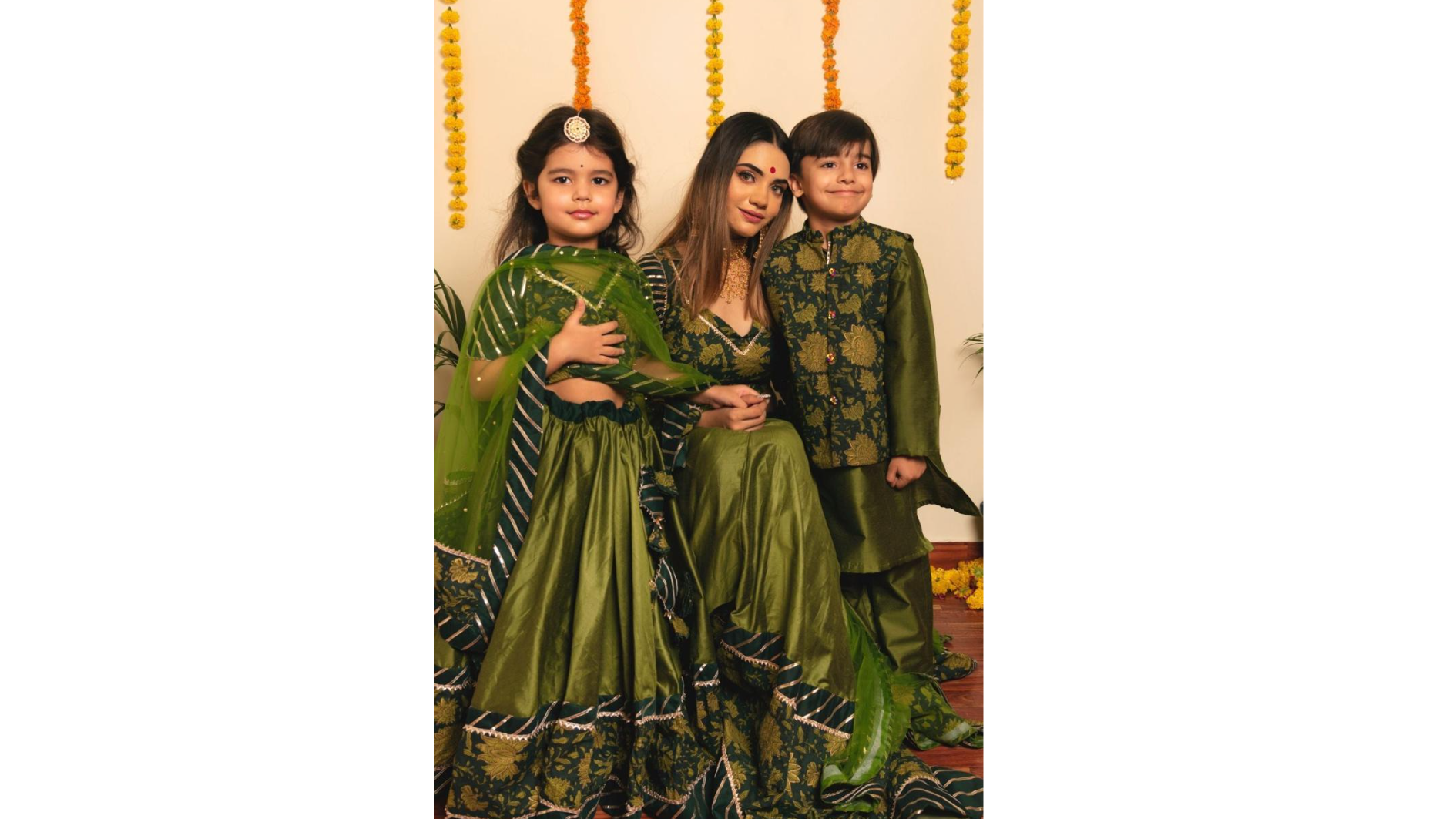 Mom and Son Matching Indian Ethnic Wear in the USA Fledgling Wings