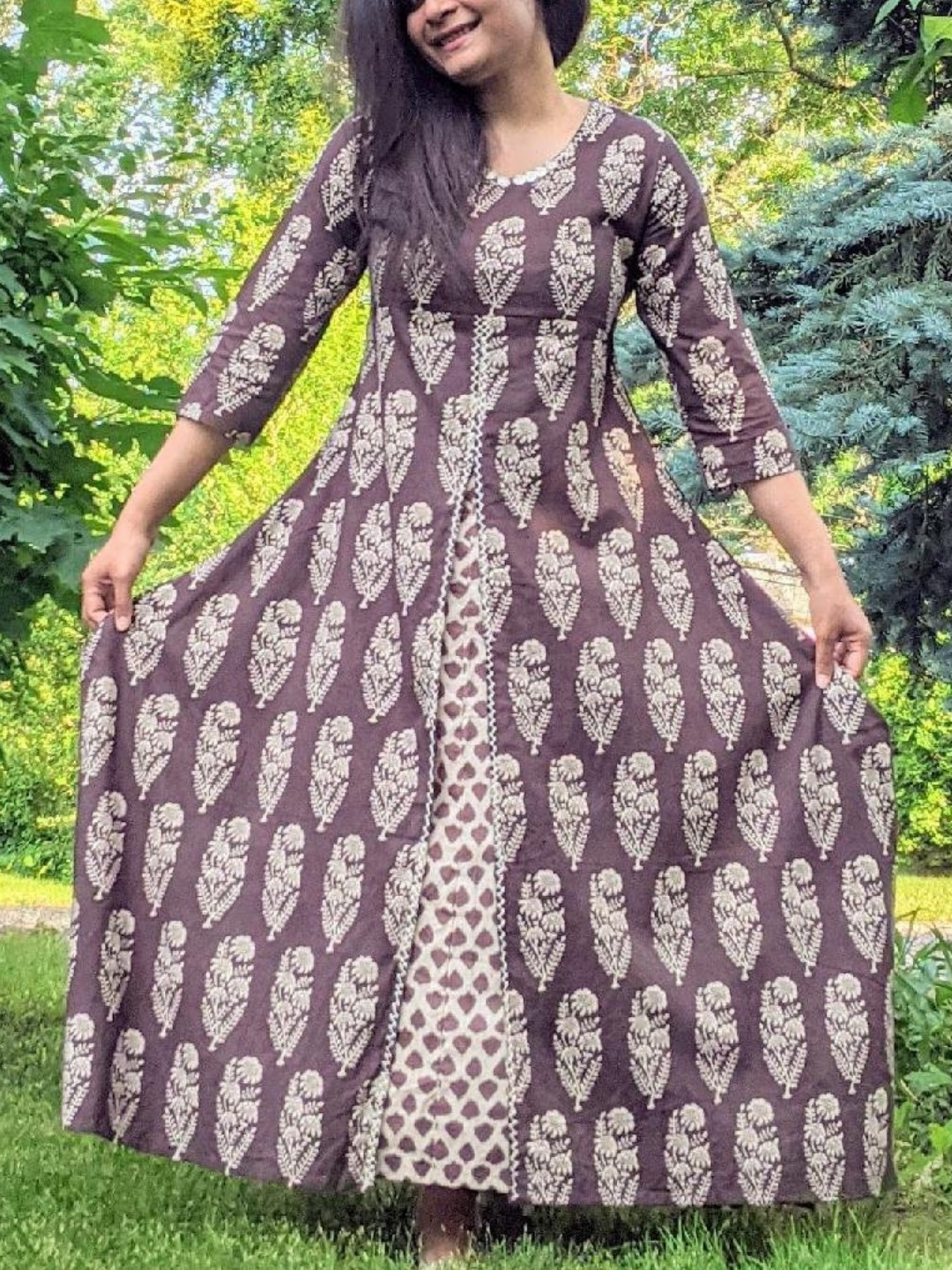 Double Layered Brown Cotton Dress