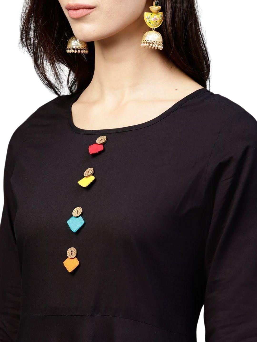 black-maxi-dress-10204012BK, Women Indian Ethnic Clothing, Cotton Dress