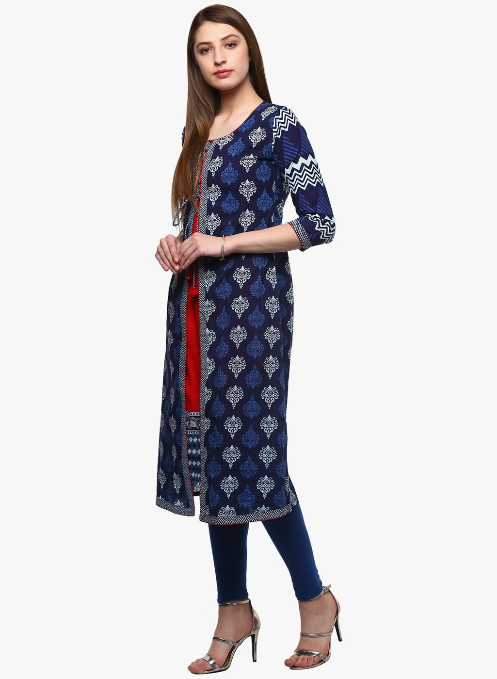 blue-cotton-kurti-10001001BL, Women Indian Ethnic Clothing, Cotton Kurta
