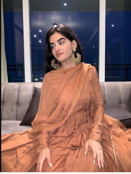 caramel-kali-angrakha-anarkali-suit-11603042BR, Women Indian Ethnic Clothing, Silk Kurta Set Dupatta