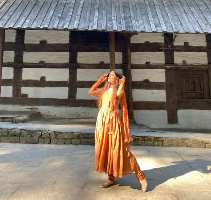 caramel-kali-angrakha-anarkali-suit-11603042BR, Women Indian Ethnic Clothing, Silk Kurta Set Dupatta