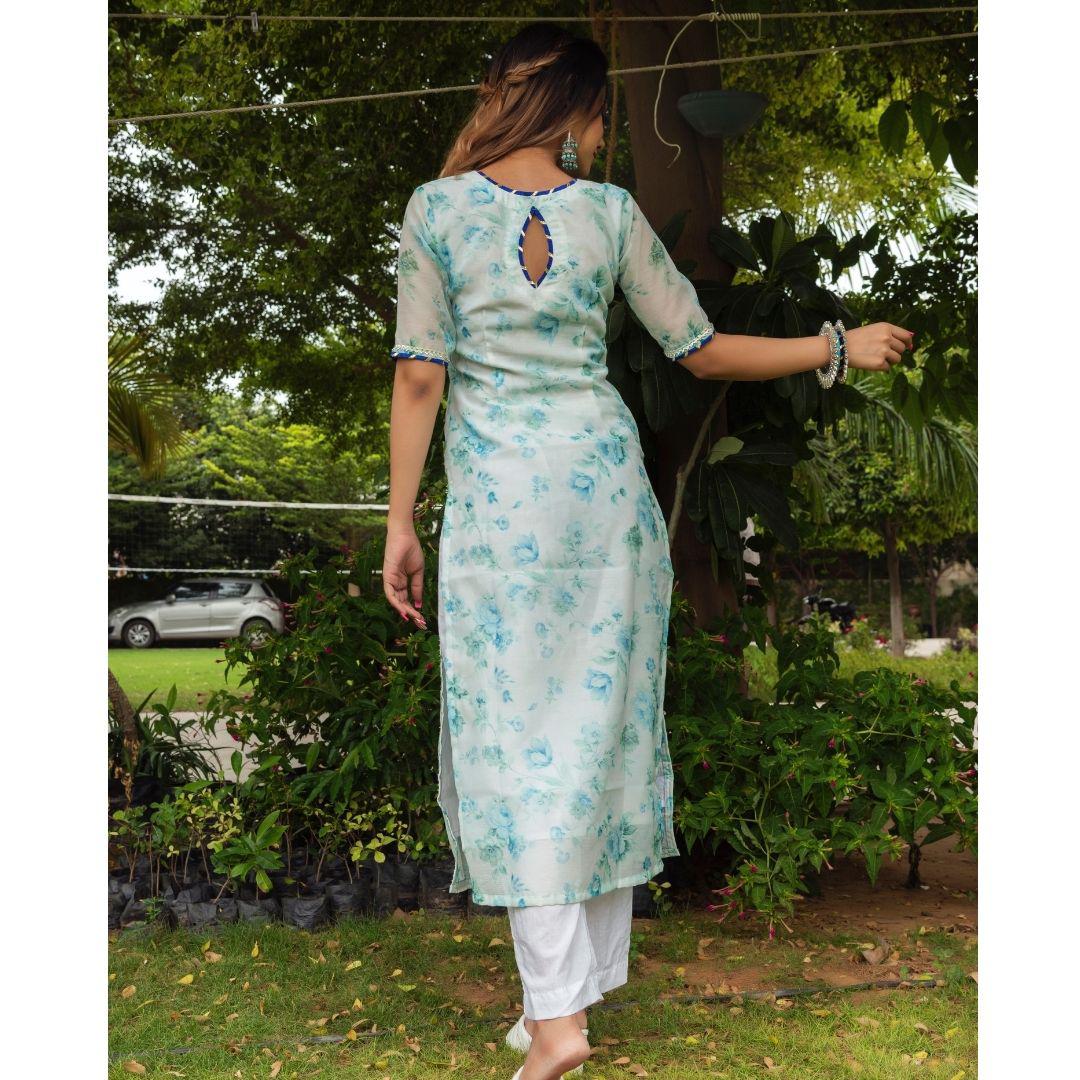 falak-chanderi-suit-set-11403217GR, Women Indian Ethnic Clothing, Chanderi Kurta Set Dupatta