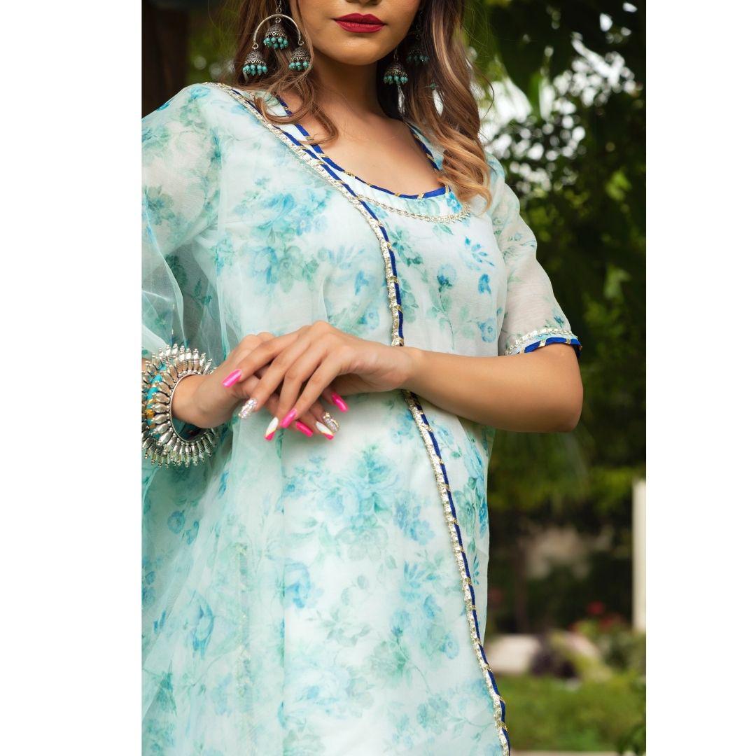 falak-chanderi-suit-set-11403217GR, Women Indian Ethnic Clothing, Chanderi Kurta Set Dupatta