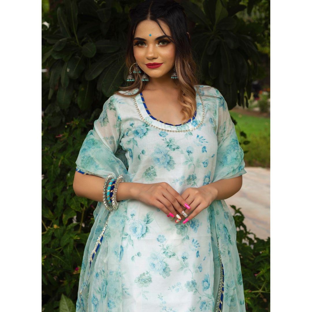 falak-chanderi-suit-set-11403217GR, Women Indian Ethnic Clothing, Chanderi Kurta Set Dupatta