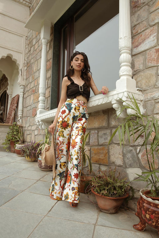 floral-printed-high-waist-pant-11705025BK, Women Clothing, Cotton Pant
