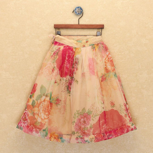 floral-printed-lehengas-blouses-set-10509063RD, Kids Clothing, Blended,Cotton Girl Lehenga Set