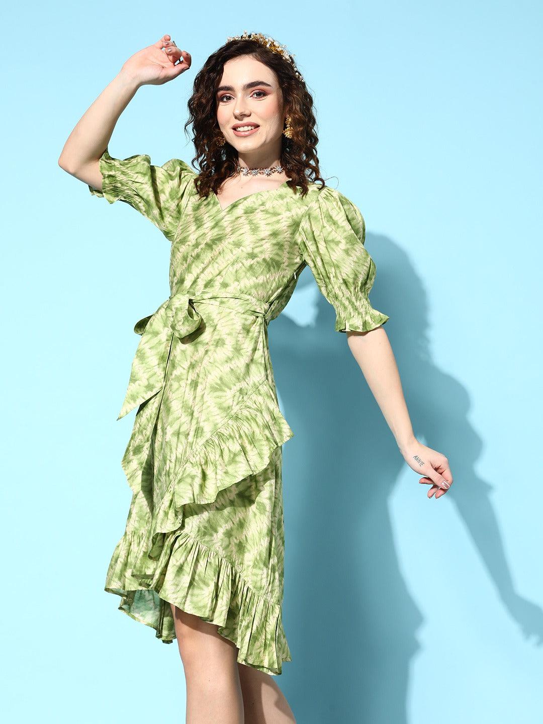 green--midi-dress-10104149GR, Women Clothing, Silk Blend Dresses