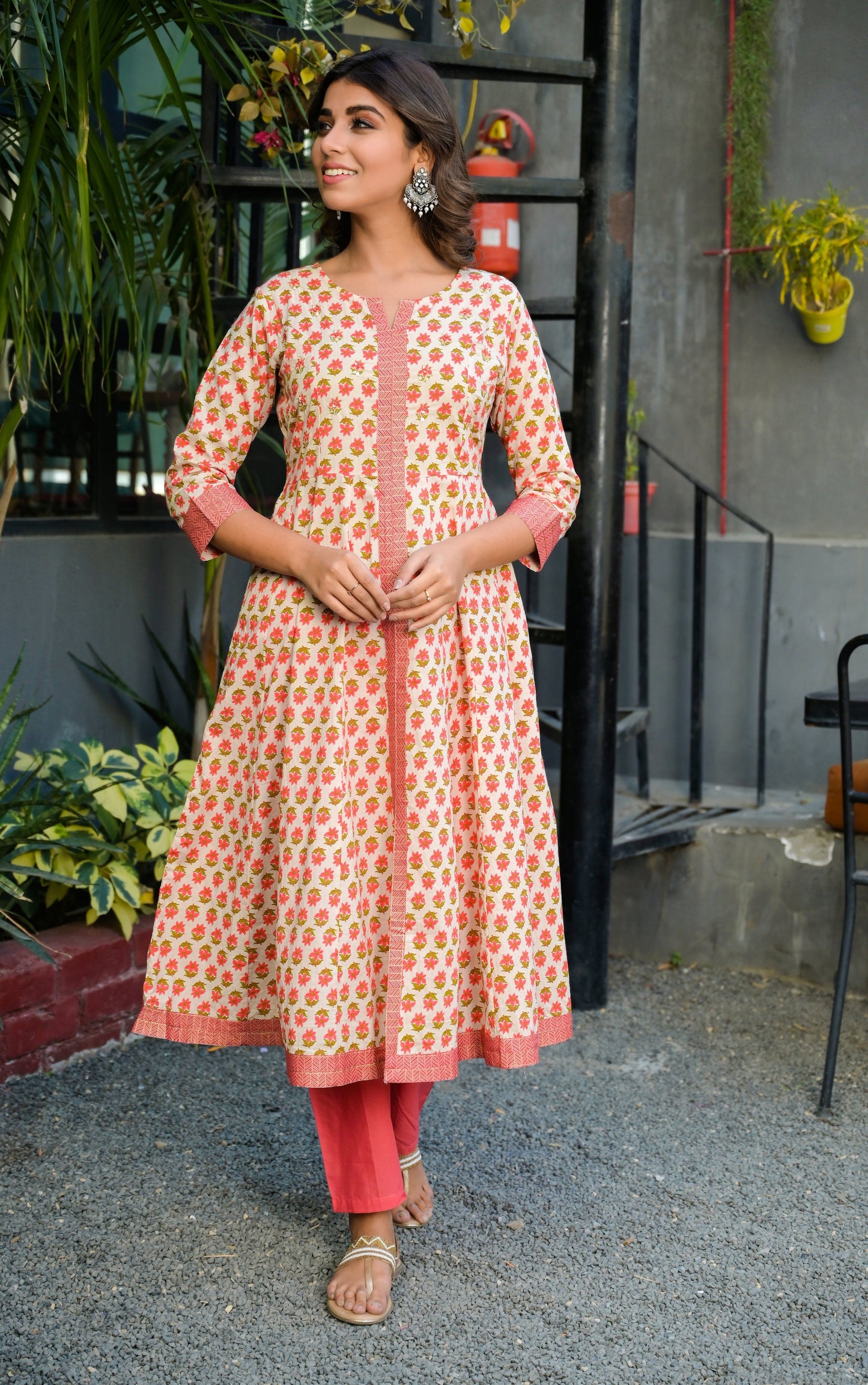 hand-block-printed-kurta-dupatta-set-10103008PC, Women Indian Ethnic Clothing, Cotton Kurta Set Dupatta