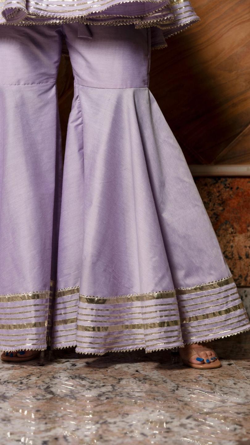 ibadat-lilac-sharara-set-11403163PR, Women Indian Ethnic Clothing, Cotton Silk Kurta Set Dupatta