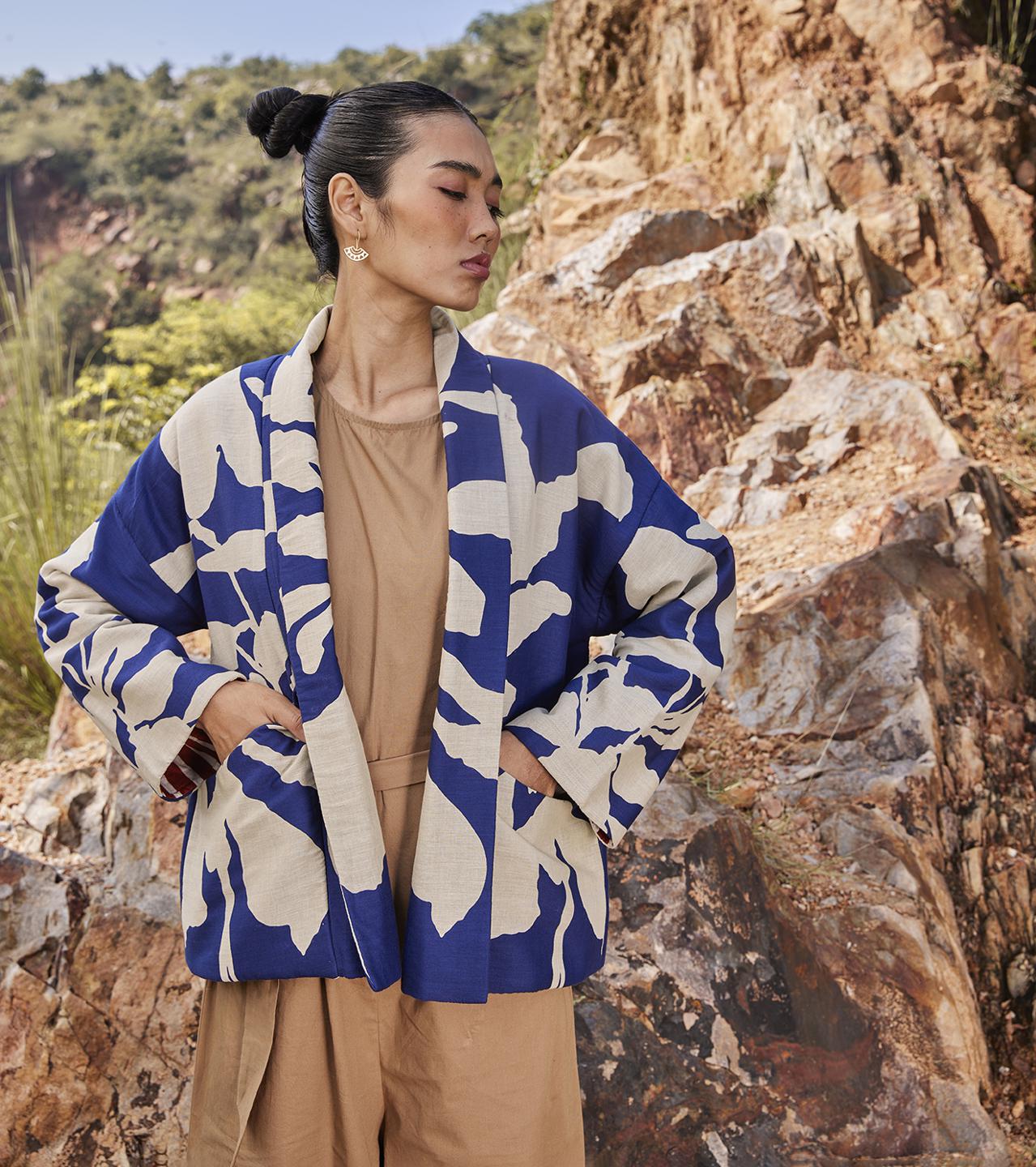 indigo-blue-handcrafted-cotton-jacket-11948004BL, Women Clothing, Cotton Jacket