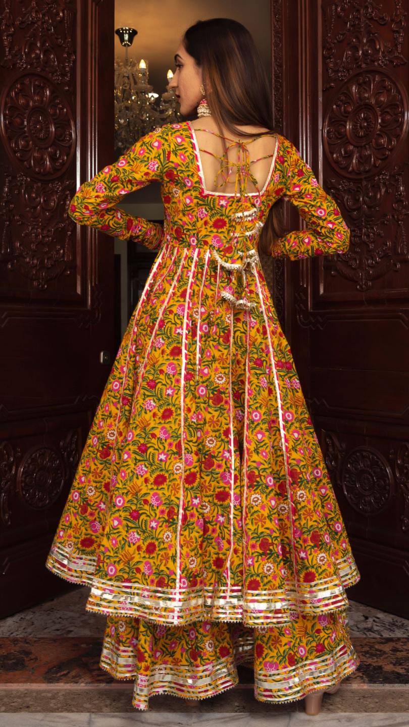 mastani-cotton-anarkali-palazzo-set-11403179YL, Women Indian Ethnic Clothing, Cotton Kurta Set Dupatta