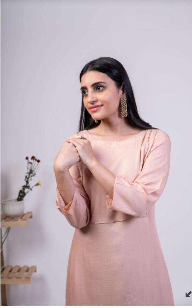 mauve-pink-kurta-palazzo-set-11602043PK, Women Indian Ethnic Clothing, Rayon Kurta Set