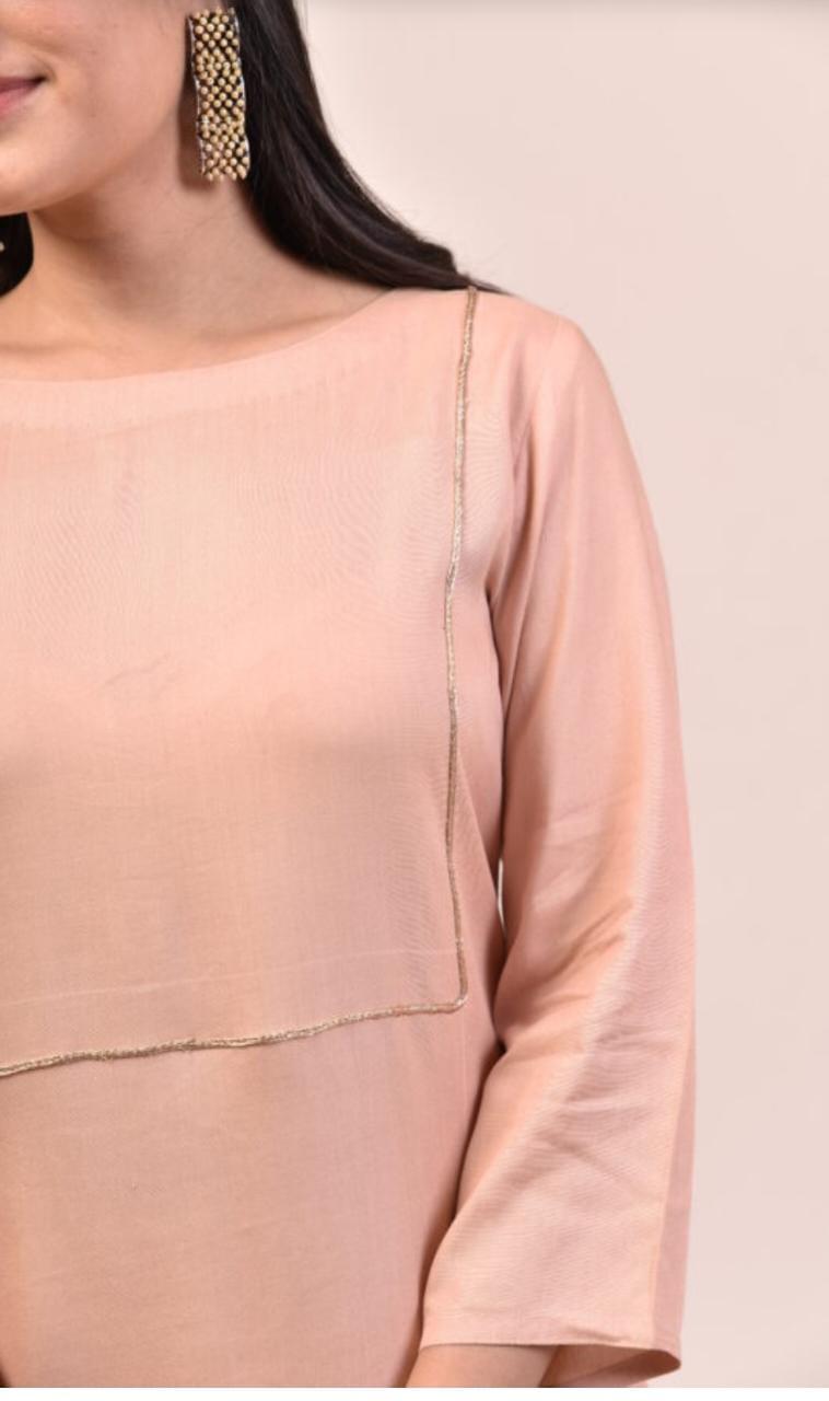 mauve-pink-kurta-palazzo-set-11602043PK, Women Indian Ethnic Clothing, Rayon Kurta Set