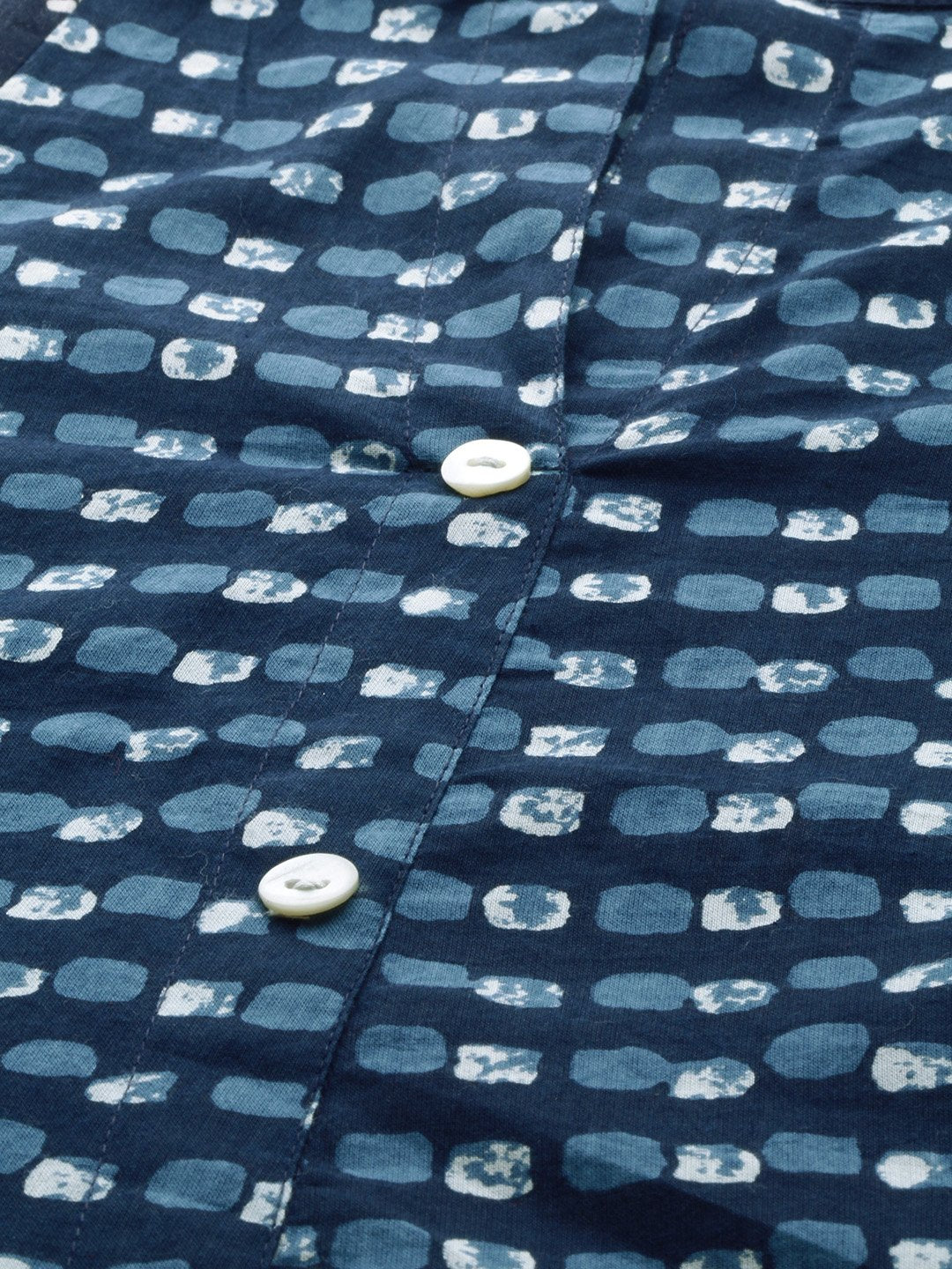 navy-blue-printed-a-line-kurta-10001012BL, Women Indian Ethnic Clothing, Cotton Kurta