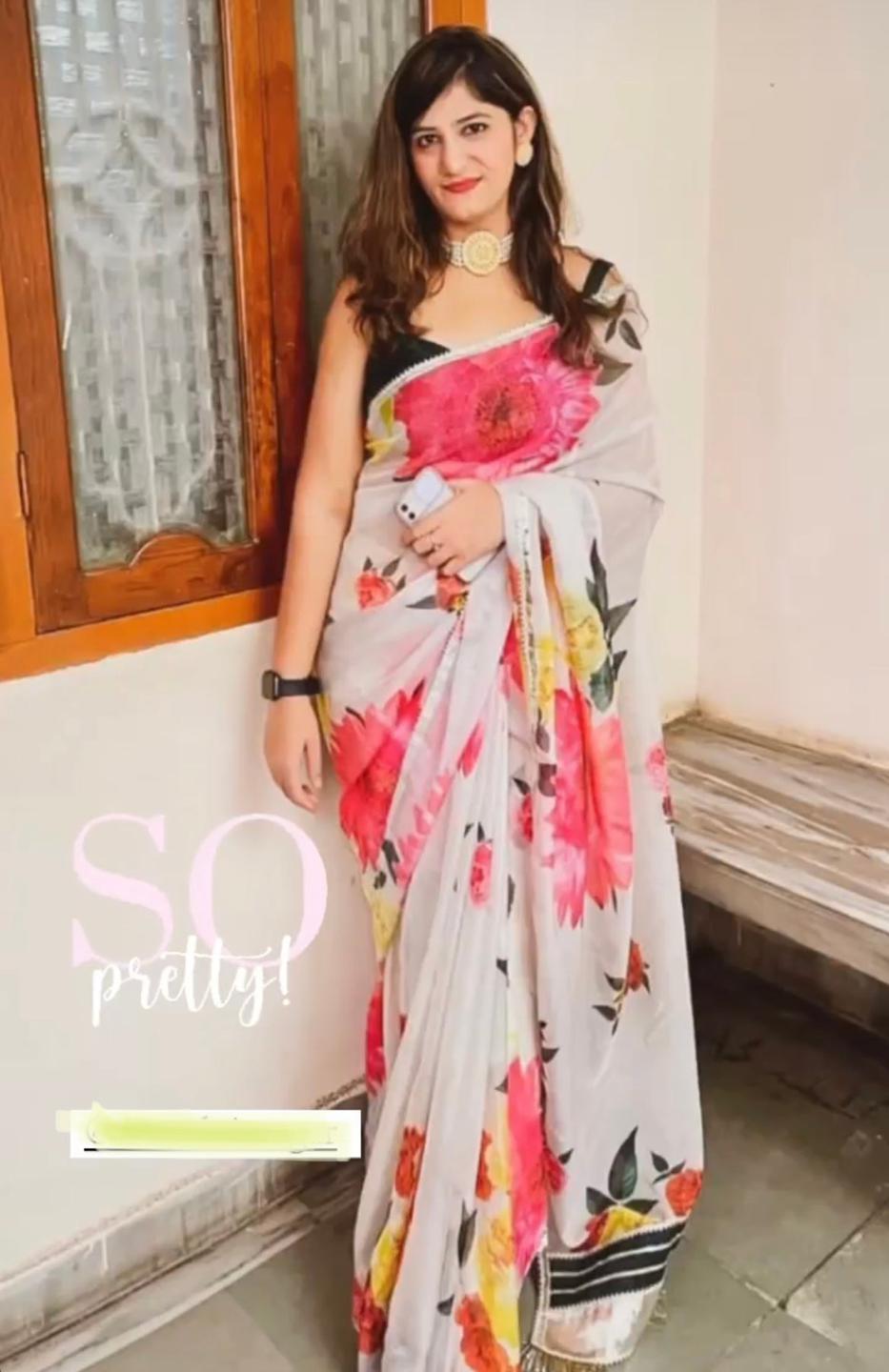 organza-silk-off-white-saree-with-taffeta-green-blouse-11422086WH, Women Indian Ethnic Clothing, Organza Saree