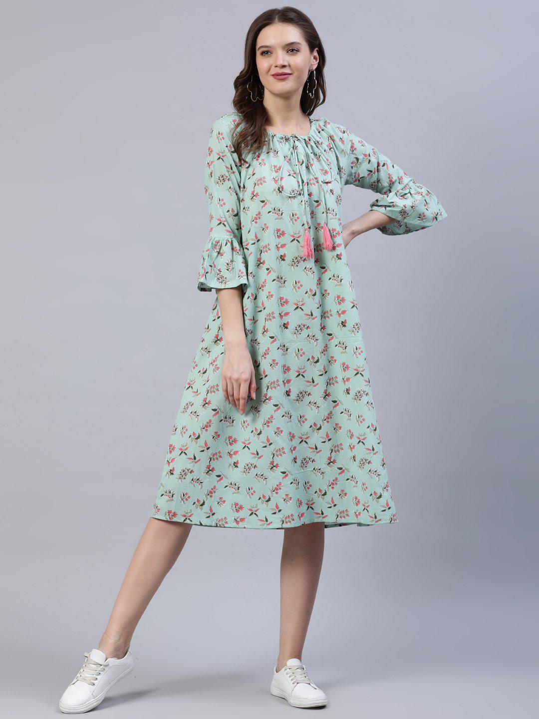 Pastel Green Printed Dress Online in USA | Easy Returns - Fledgling Wings S Pastel Green Printed Dress Online in USA | Easy Returns - Fledgling Wings S
