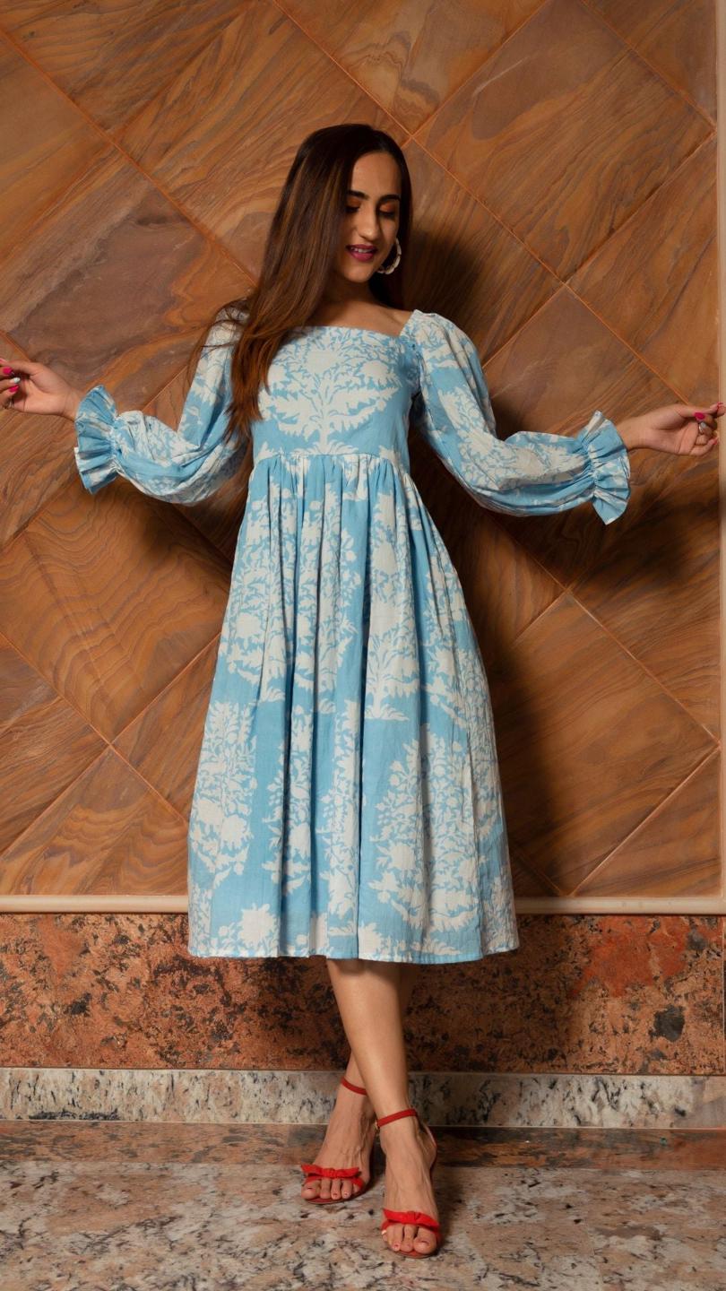 peony-white-pure-cotton-dress-11404116WH, Women Clothing, Cotton Dress