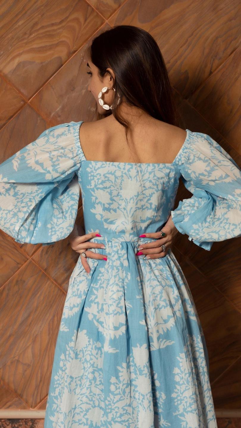 peony-white-pure-cotton-dress-11404116WH, Women Clothing, Cotton Dress