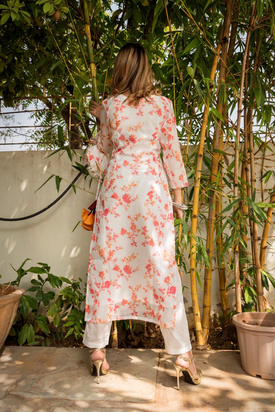 phool-jaal-modal-cotton-suit-set-11403099WH, Women Indian Ethnic Clothing, Cotton Kurta Set Dupatta