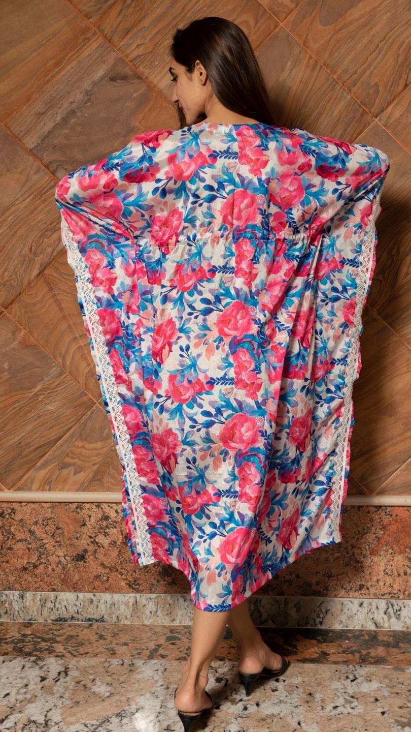 phulwari-chiffon-caftan-dress-11421117WH, Women Clothing, Chiffon Caftan