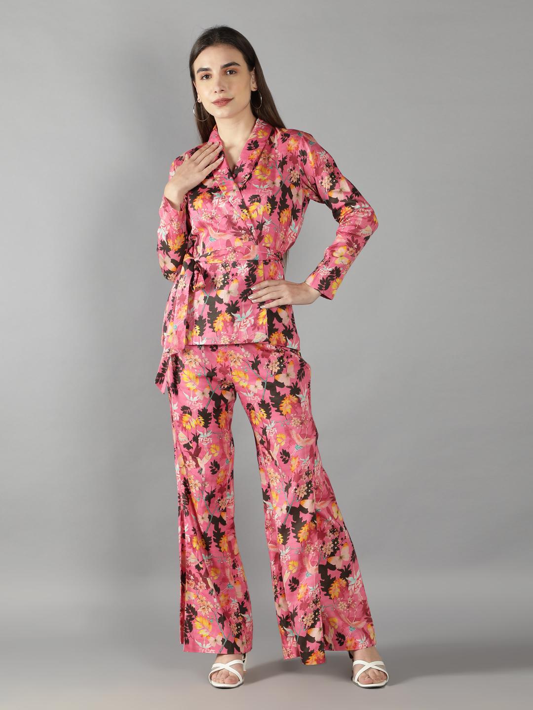 Pink Lemonade Floral Pant Suit Set