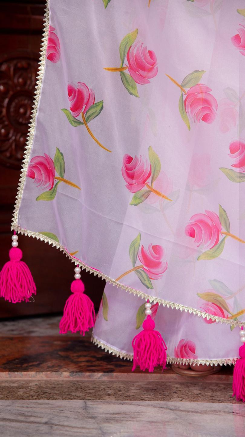 pink-rose-organza-saree-11422130PK, Women Indian Ethnic Clothing, Organza Saree