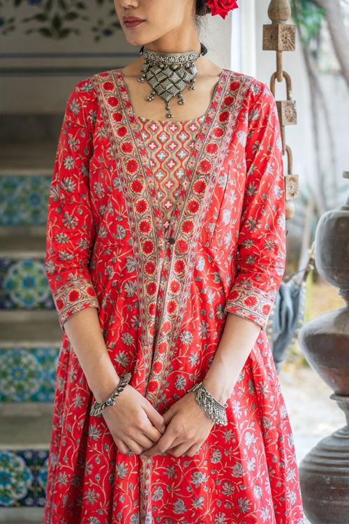 red-jacket-set-10619008RD, Women Clothing, Cotton Jacket Set