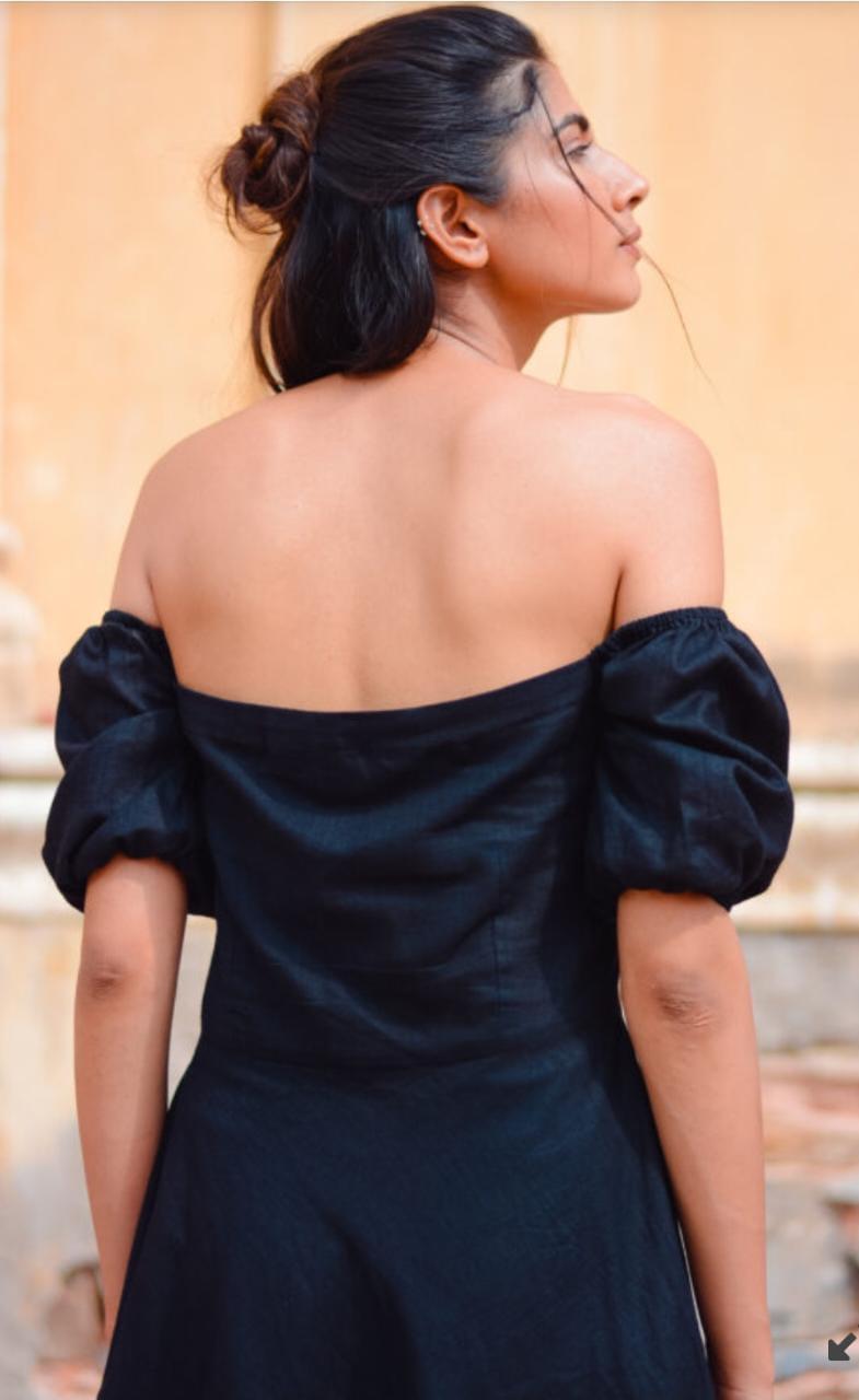 shorty-black-dress-11604034BK, Women Clothing, Cotton Dress