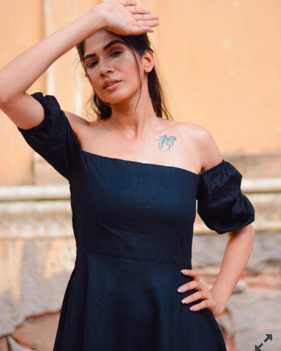 shorty-black-dress-11604034BK, Women Clothing, Cotton Dress