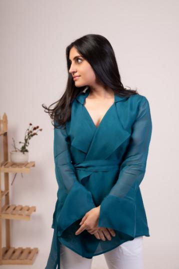 solid-organza-jacket-11648039BL, Women Clothing, Organza Jacket