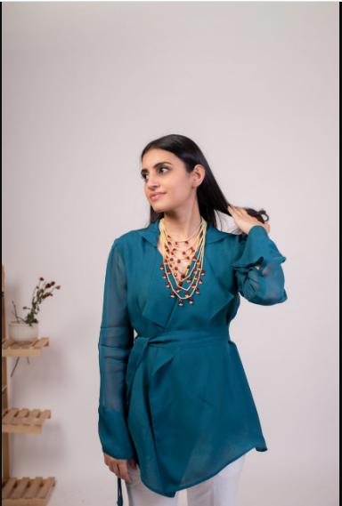 solid-organza-jacket-11648039BL, Women Clothing, Organza Jacket