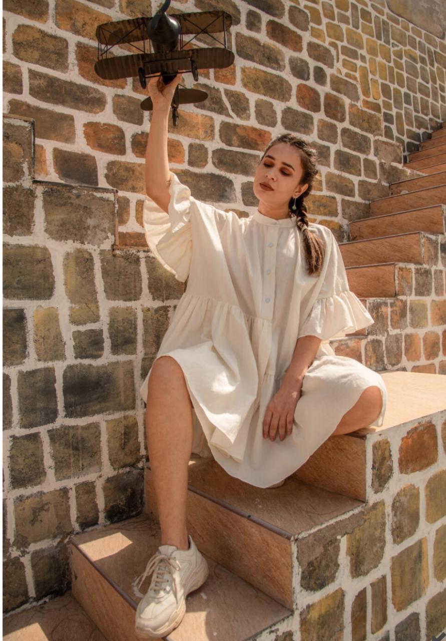 solid-summer-11604035WH, Women Clothing, Cotton Dress