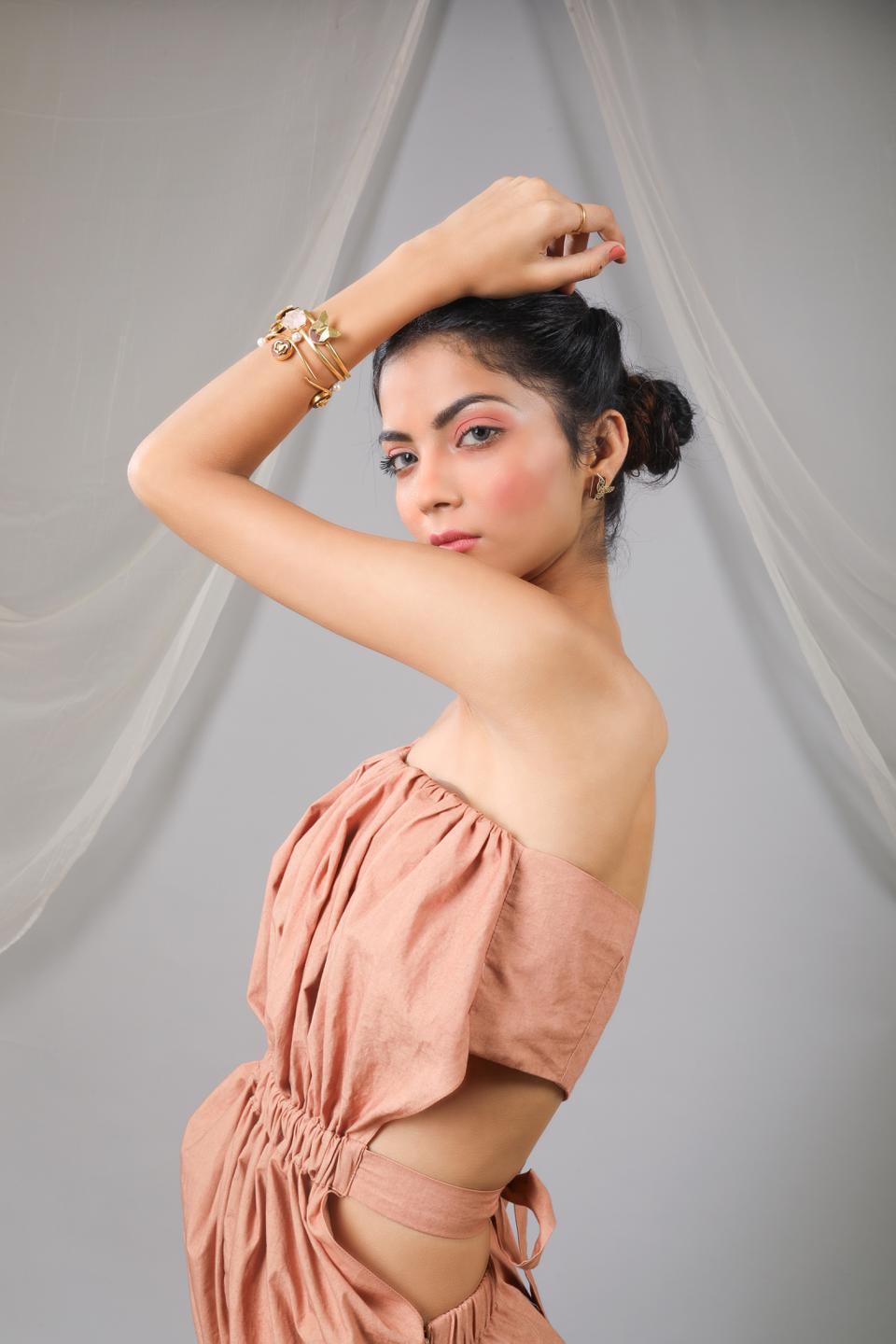 toasted-almonnd-cross-shoulder-jumpsuit-11724076BR, Women Clothing, Cotton Jumpsuit