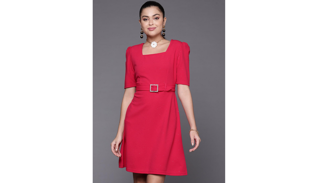 Midi dresses in red for Indian body type for Valentine's day 2023