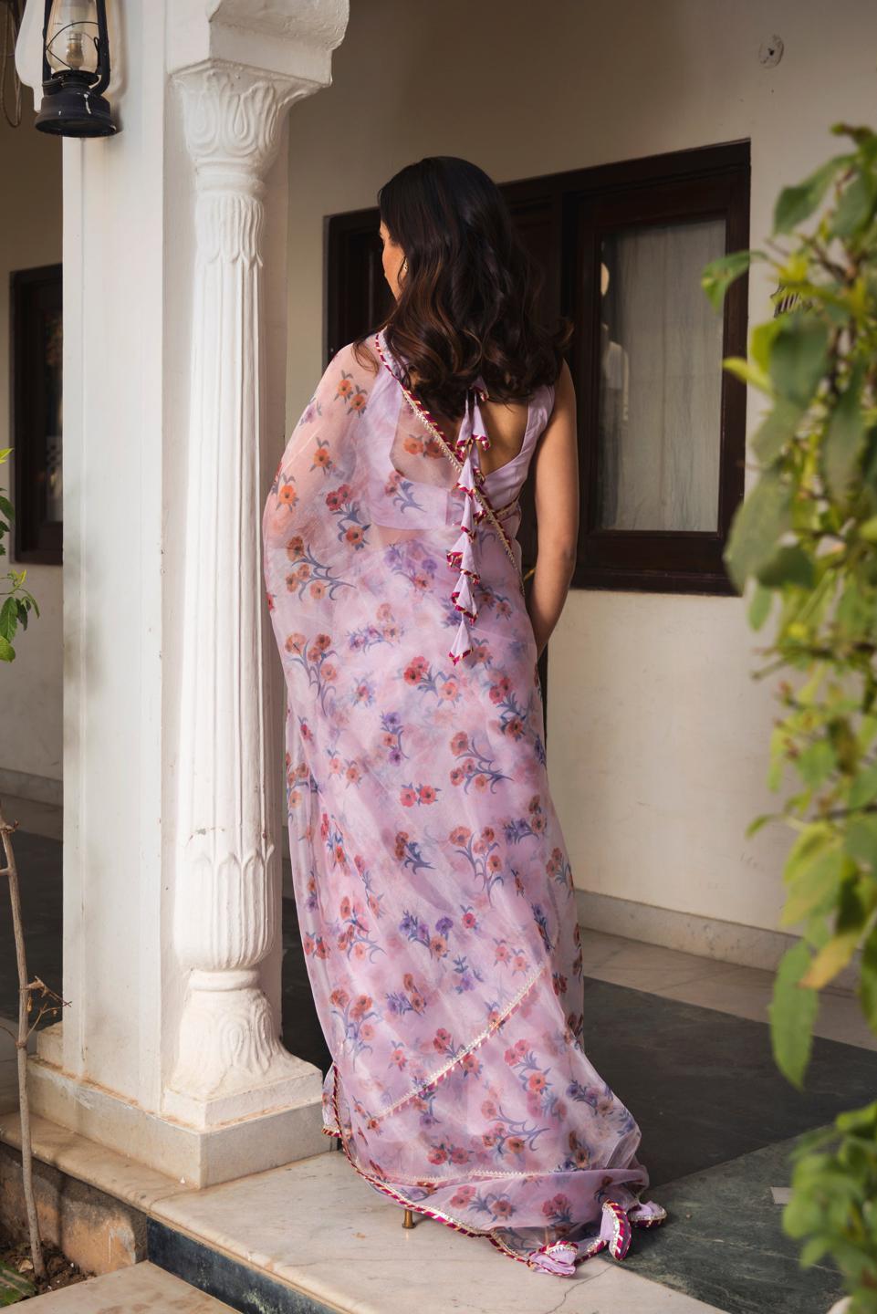 aster-lavender-organza-printed-saree-11422001PR, Women Indian Ethnic Clothing, Organza Saree