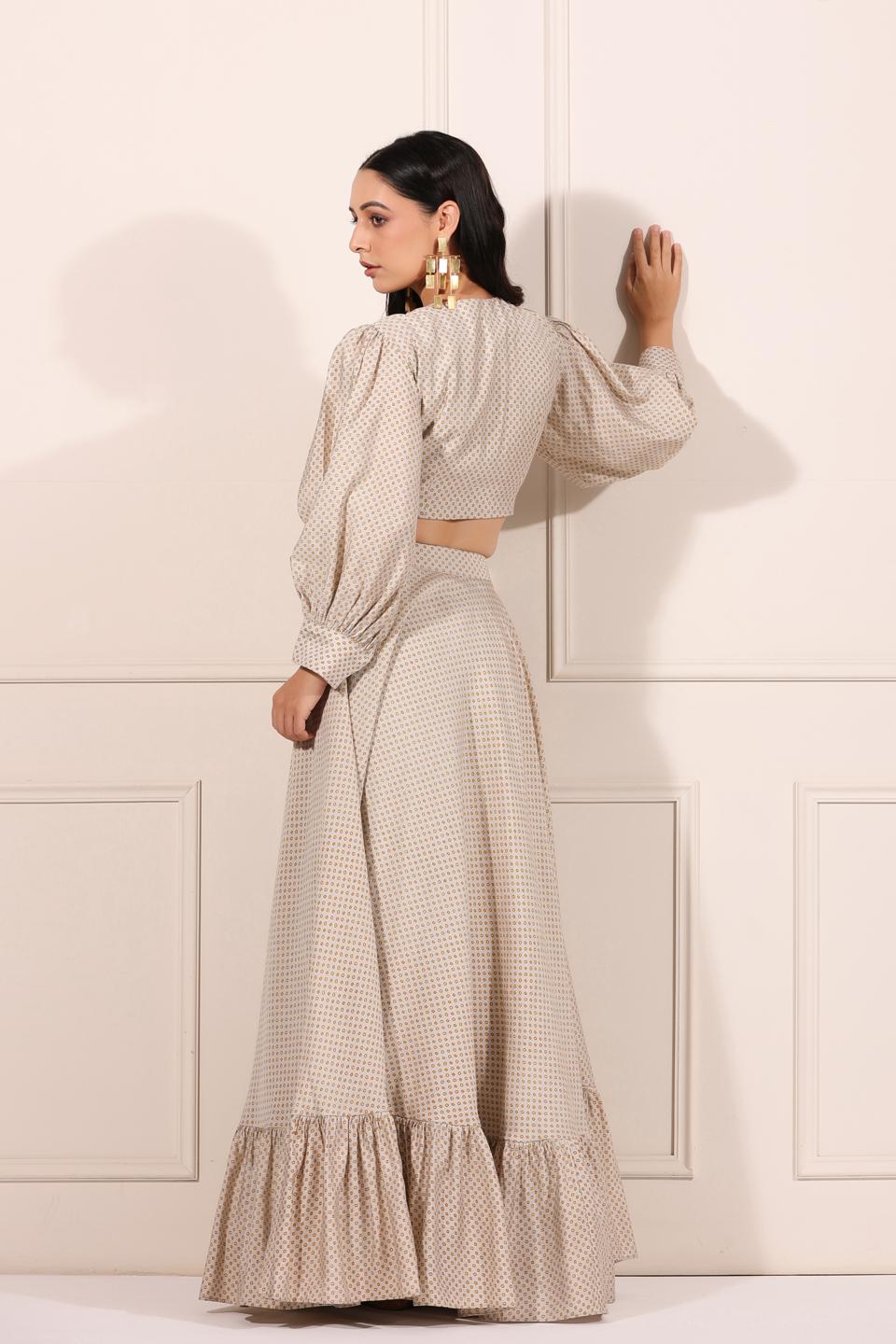 bindu-starlight-co-ord-set-11640001GY, Women Clothing, Muslin Silk Matching Set