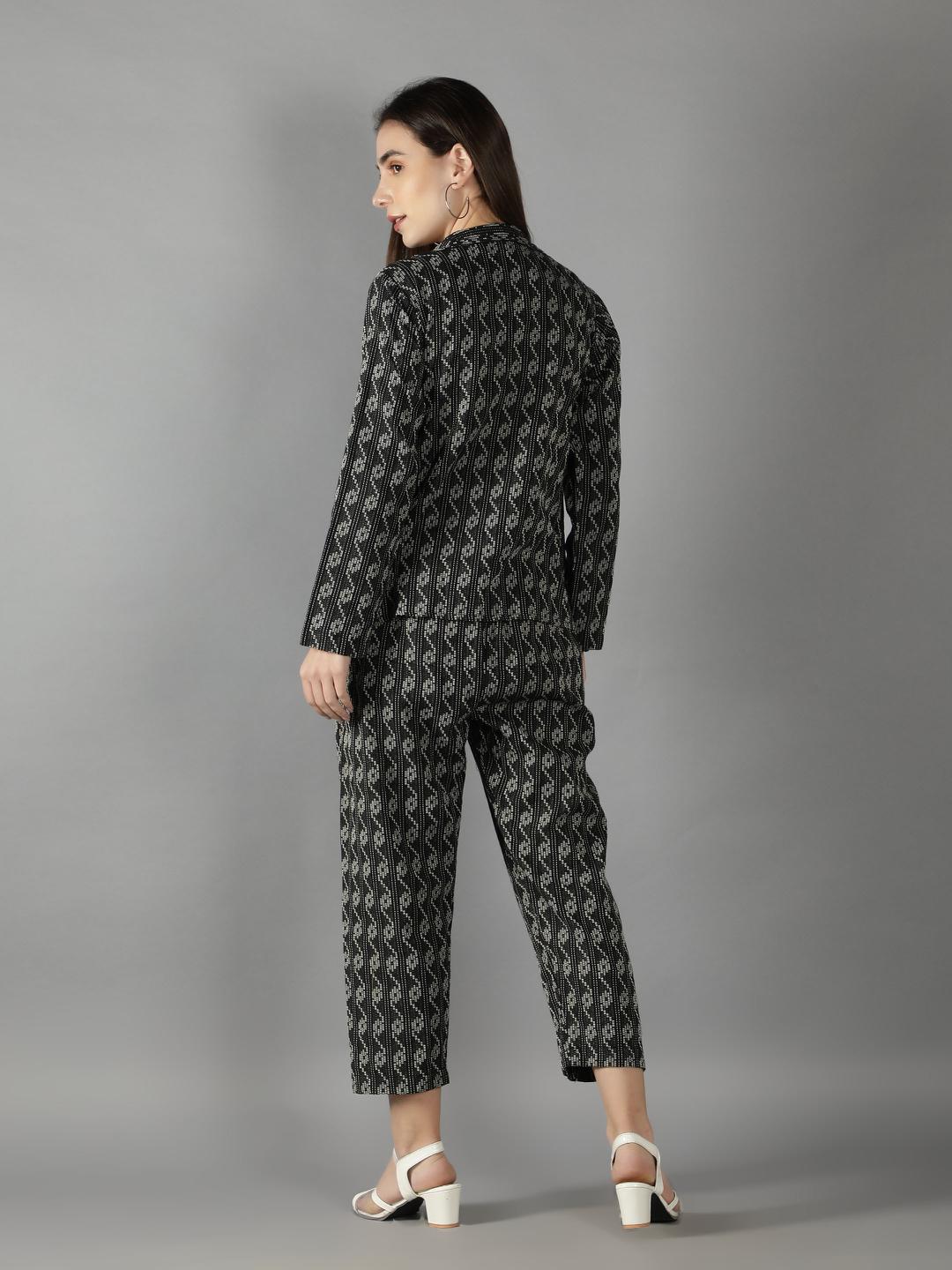 black-beauty-kantha-pant-suit-with-black-kantha-bustier-11740116BK, Women Clothing, Cotton Matching Set
