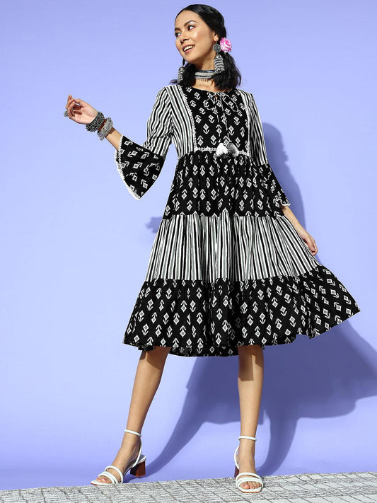 Rooh block-printed cotton dress | Ray-Ethnic – Ray Ethnic