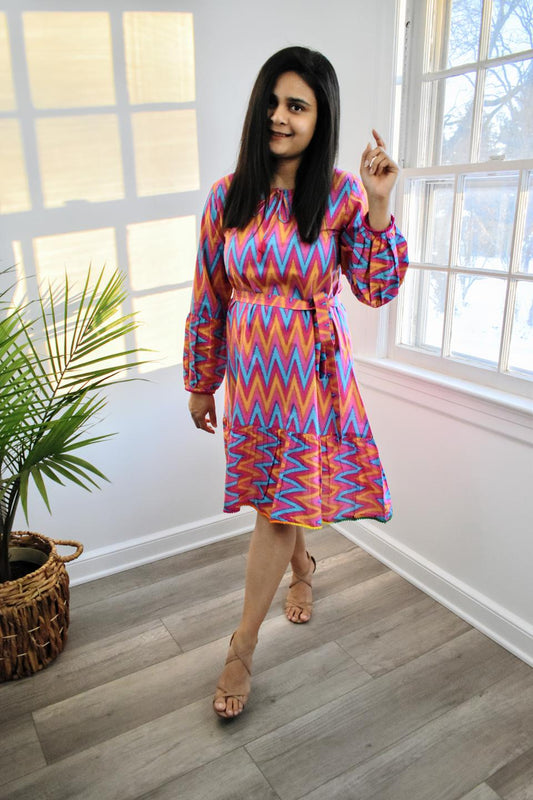 Cotton Pink Ornate Dress