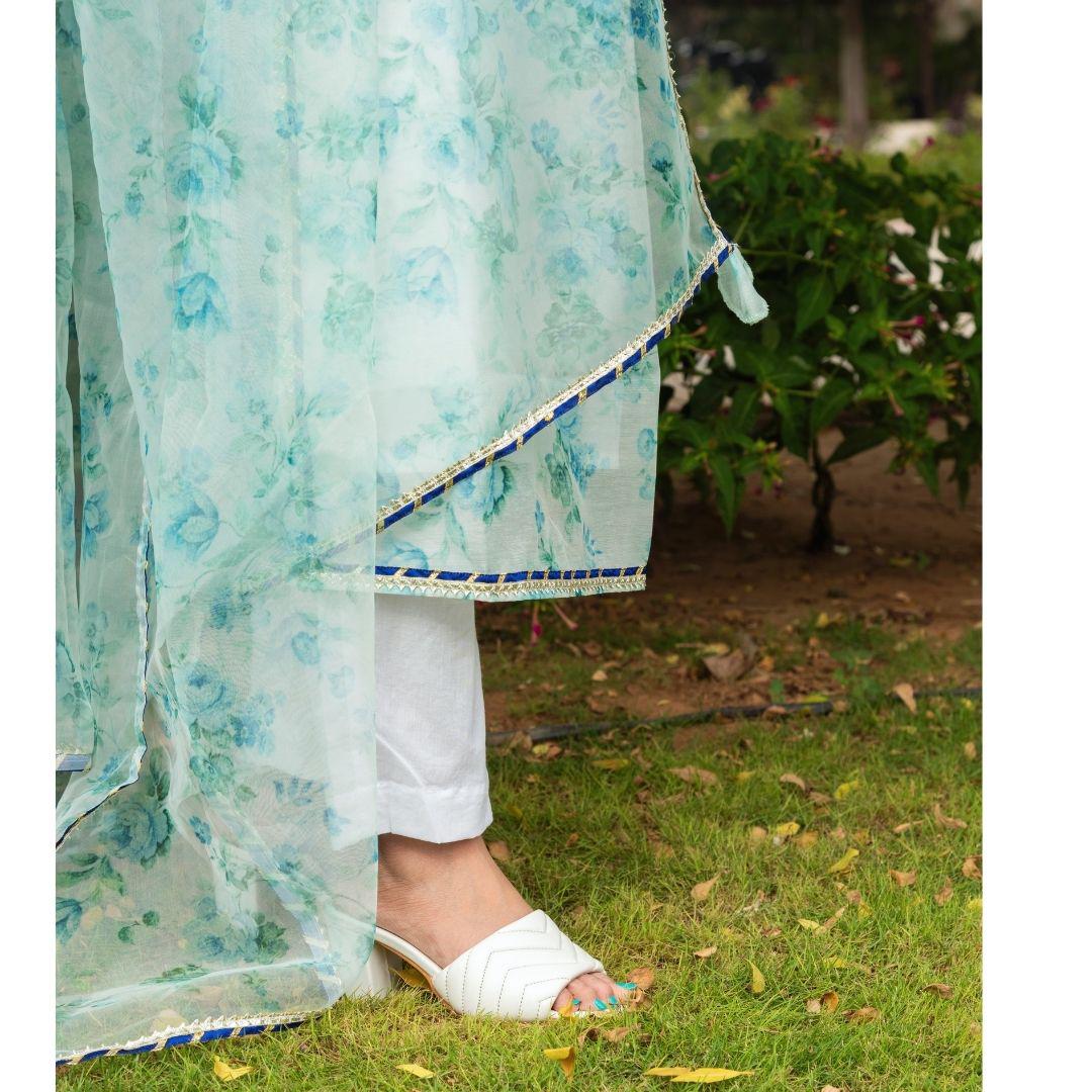 falak-chanderi-suit-set-11403217GR, Women Indian Ethnic Clothing, Chanderi Kurta Set Dupatta