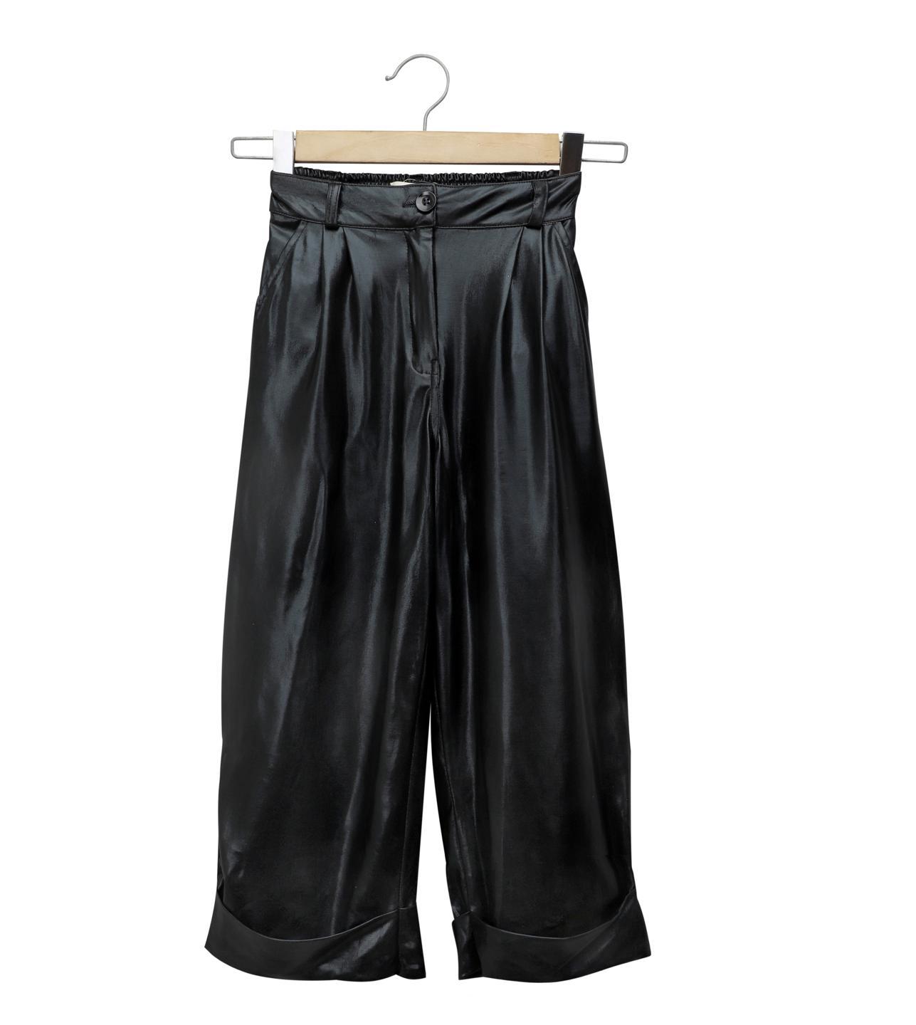 faux-leather-pant-with-modal-top-10512015BK, Kids Clothing, Leather,Cotton Girl Palazzo Set