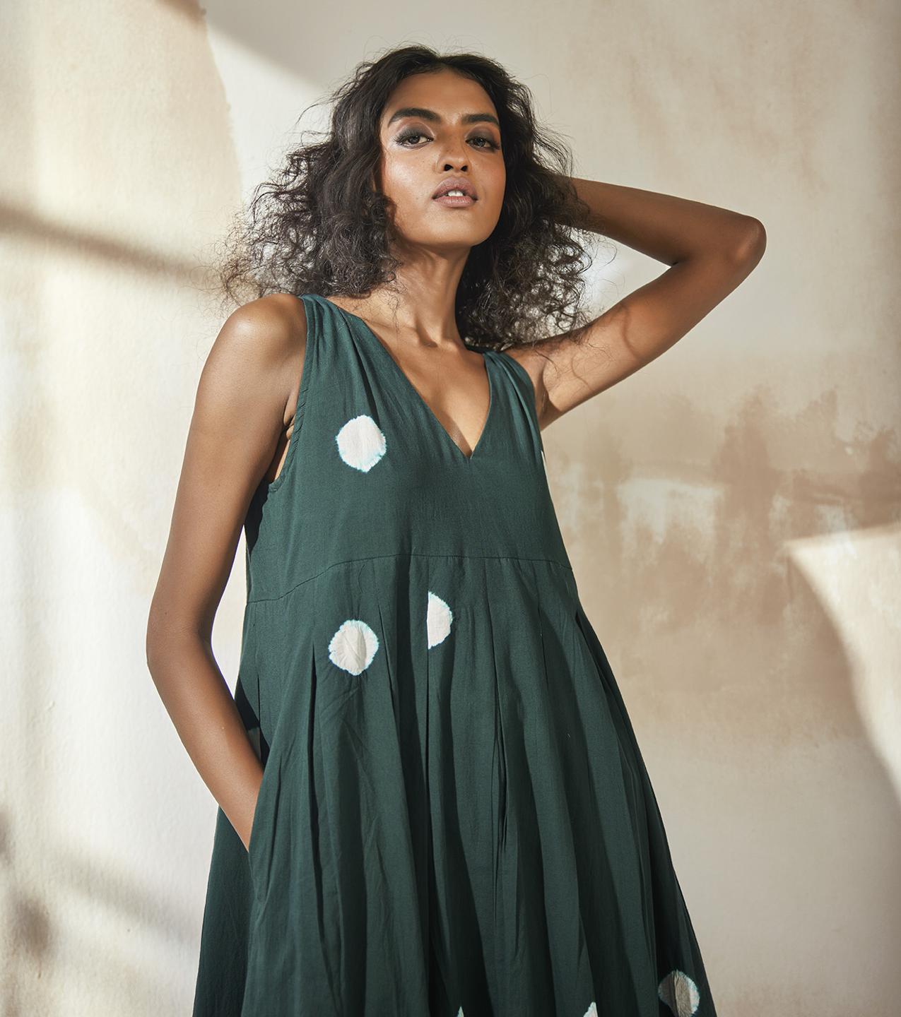 forest-green-mulmul-tiered-maxi-dress-11904092GR, Women Clothing, Mulmul Dress