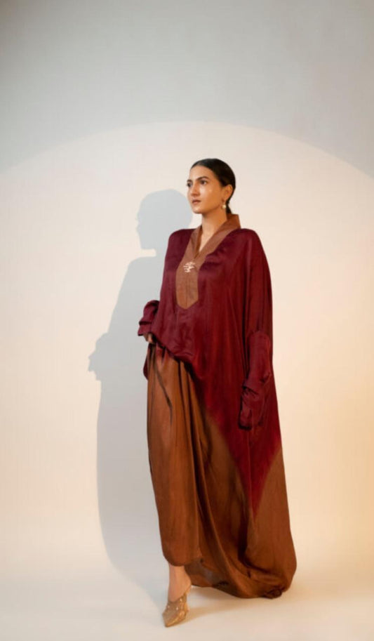 ishtar-ombre-gown-11621031RD, Women Clothing, Satin Caftan