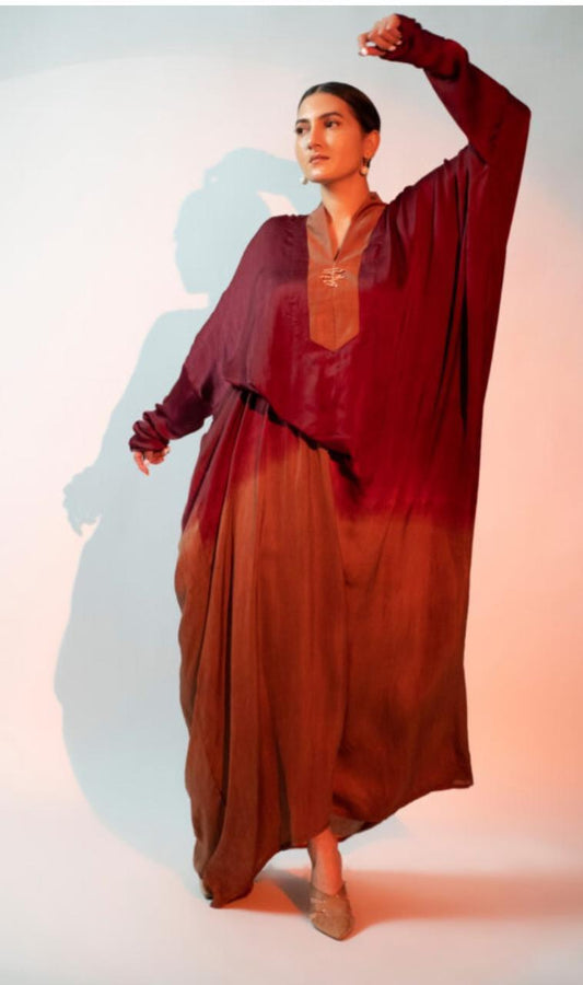 ishtar-ombre-gown-11621031RD, Women Clothing, Satin Caftan