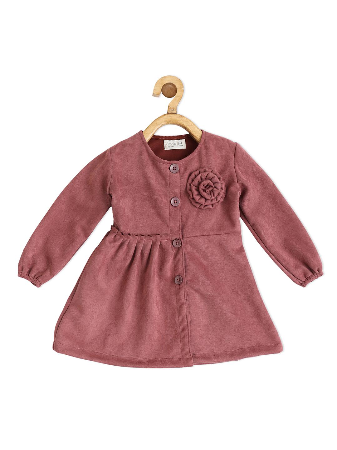mauve-suede-coat-10510091PK, Kids Clothing, Polyester Girl Dress