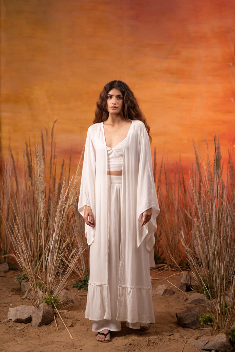 mediterranean-white-bralette-cord-set-11840017WH, Women Clothing, Rayon Matching Set