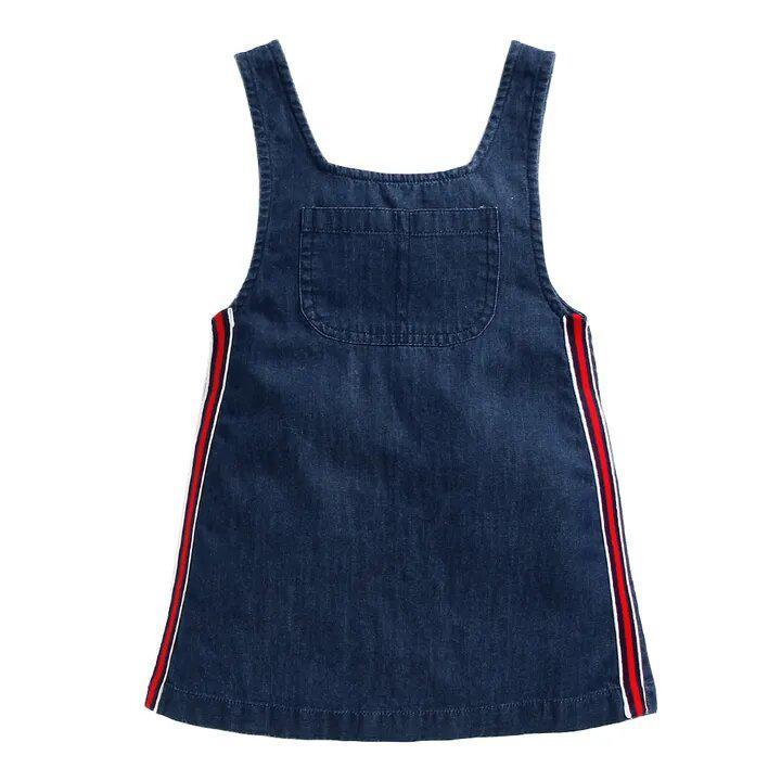 navy-denim-dungaree-dress-and-shirt-set-10511045BL, Kids Clothing, Denim Girl Dungaree Set