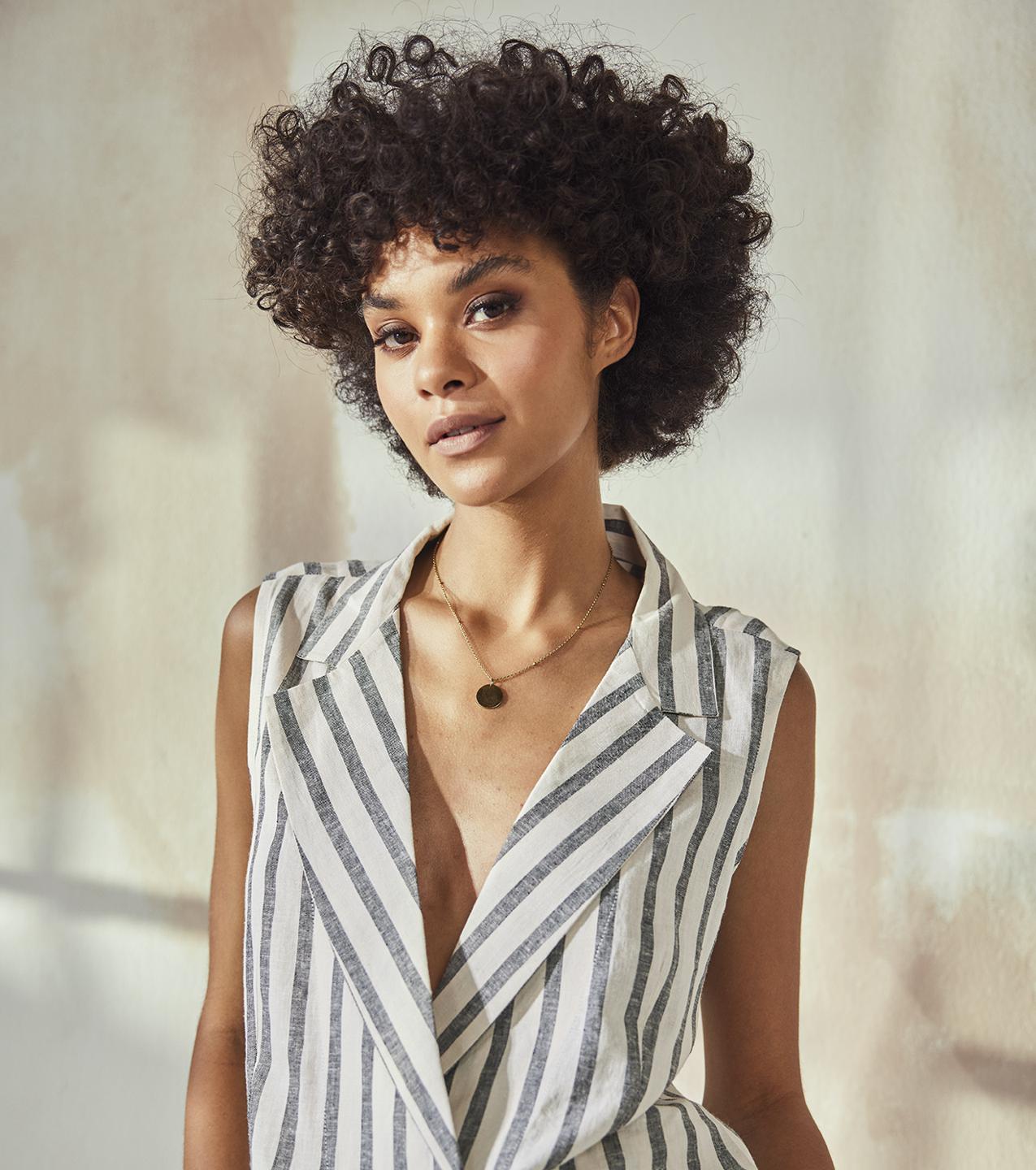 off-white-grey-cotton-linen-stripe-co-ord-set-11940058WH, Women Clothing, Cotton Linen Matching Set
