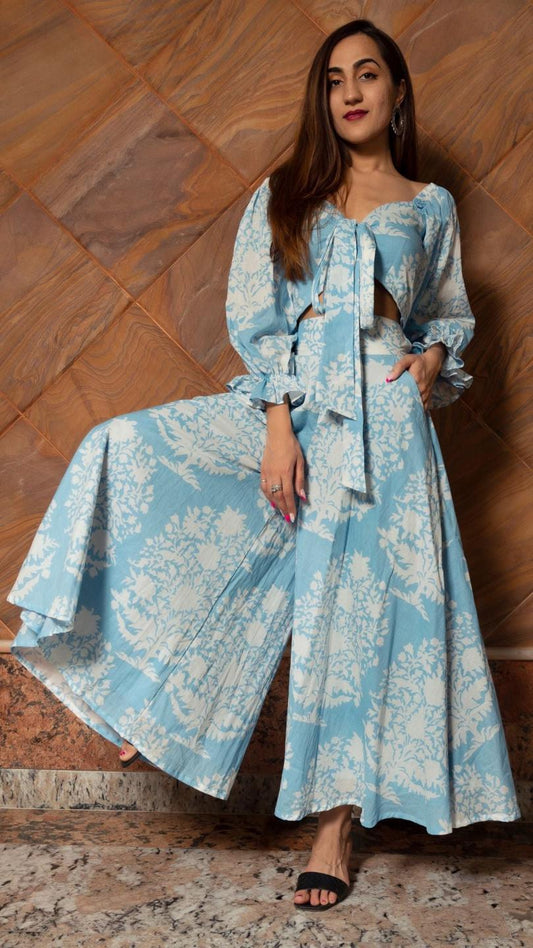 peony-white-cotton-co-ords-set-11440115WH, Women Clothing, Cotton Matching Set